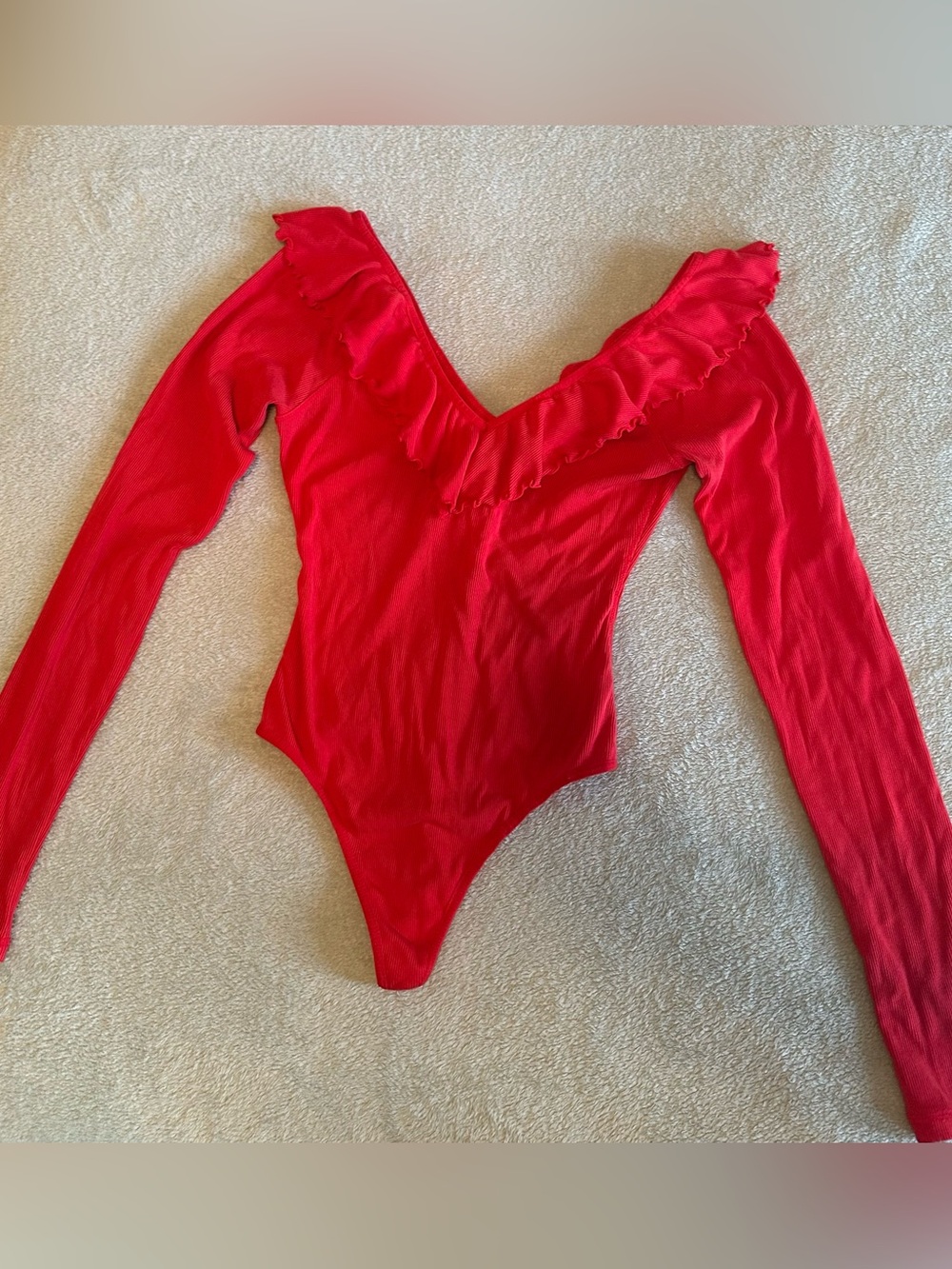 Wilfred Red Ruffle Bodysuit